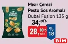 DUBAİ FUSİON MISIR ÇEREZİ PESTO SOS AROMALI 135 G fiyat ve kampanya bilgisi